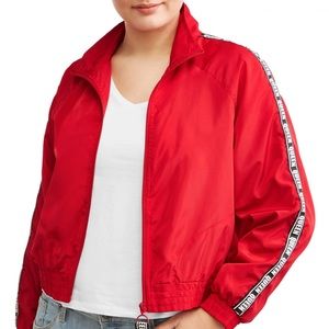 QUEEN Crop Track Jacket: Stripe Tape Bomber. Windbreaker. Casual or Athletic